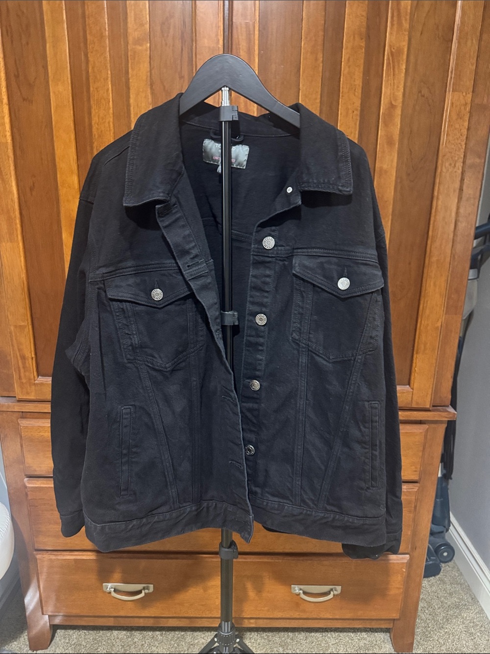 Black Denim Jacket - Classic Trucker Style